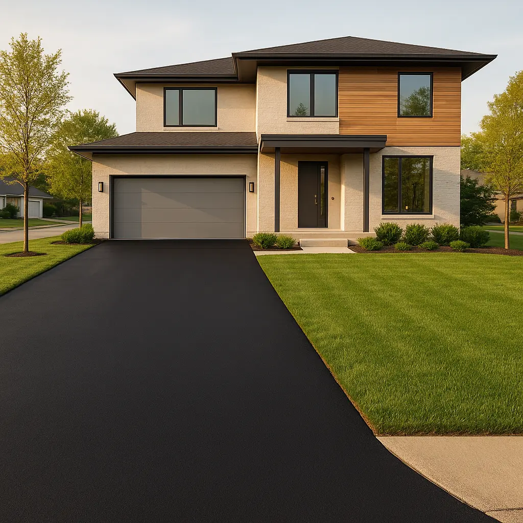 Asphaltierte Einfahrt